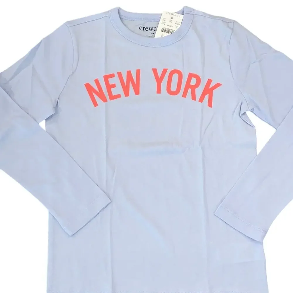 NWT J. Crew Girls' Light Blue Long-Sleeve W/